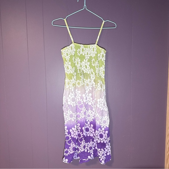 Vintage Y2K Ocean Breeze Floral Ombre Dress – Size Medium – Small Flaw - Picture 2 of 6